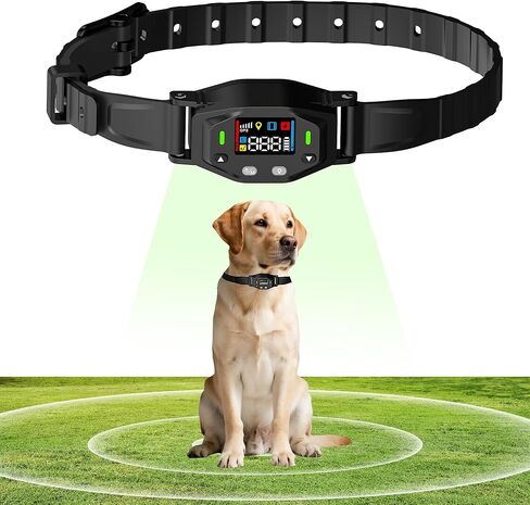 Wireless Dog Fence System – Invisible Fence for Dogs: 4-in-1 Dog Training Collar with Remote, Bark Control, Status Monitor Waterproof Electric Fence for Medium Large Dogs Outdoor Use in Kuwait