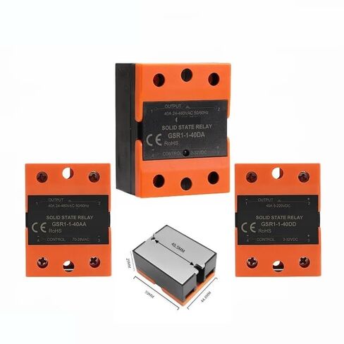 تتابع الحالة الصلبة DC إلى AC DC إلى DC AC إلى AC 10A 25A 40A 60A 80A 100A 120A بدون غطاء GSR1-1 1 قطعة (DC إلى DC، 120A) in Saudi Arabia