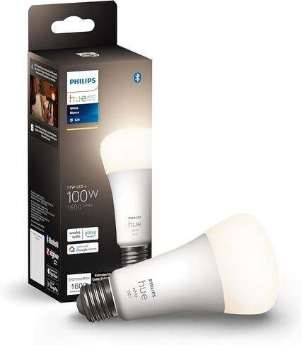 Philips Hue Smart LED A21 Bulb, Warm White Light 2700K, E26 Base, 13.5W, 1600 Lumens, Dimmable, Works with Alexa, Google Assistant, and Apple Home, 1pk in Saudi Arabia