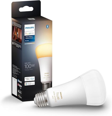 Philips Hue Smart LED A21 Bulb, Warm White Light 2700K, E26 Base, 13.5W, 1600 Lumens, Dimmable, Works with Alexa, Google Assistant, and Apple Home, 1pk in Kuwait