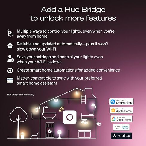 Philips Hue Smart LED A21 Bulb, Warm White Light 2700K, E26 Base, 13.5W, 1600 Lumens, Dimmable, Works with Alexa, Google Assistant, and Apple Home, 1pk in Kuwait