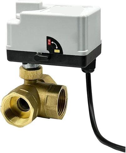 1/2 "3/4" 1 "بوصة صمام كروي ثلاثي الاتجاه صمام كروي نحاسي صمام كروي ثلاثي الأسلاك تحكم ثنائي الاتجاه مع مفتاح يدوي (1، نوع L_220VAC) in Kuwait