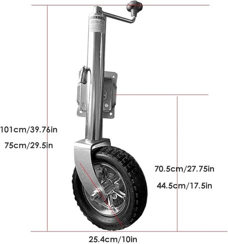 Trailer Jack Wheel - Heavy-Duty Bolt-On Swivel Jack, with 10-Inch Wheel, Heavy-Duty Swivel Mount, 2000 Lbs Capacity Boat Trailer Jack, 10.2 Inches Vertical Trav,1000lb in Saudi Arabia
