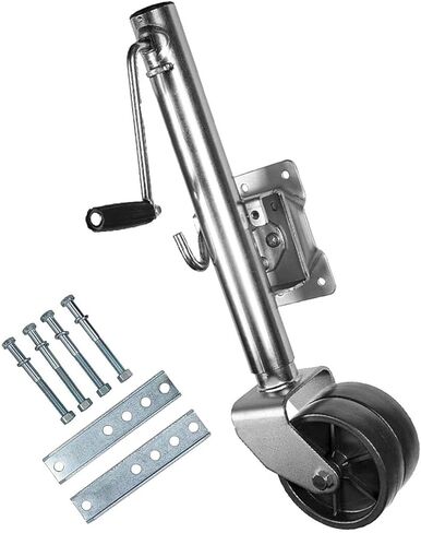 Heavy-Duty Bolt-On Swivel Jack - Heavy Duty Marine Swivel Trailer Jack, Swivel Trailer Wheel, with 15Cm Double Wheels, 25.4Cm Lift, 675Kg Capacity, for Boat, M in Saudi Arabia