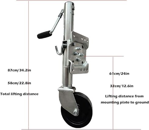 Lift Swivel Trailer Jack - Removable Folding Trailer Jack, Galvanized Bolt-On Swivel Tongue Jack, Boat Trailer Jack with 6-Inch Trailer Jack Wheel, 1,200 Lbs, in Saudi Arabia