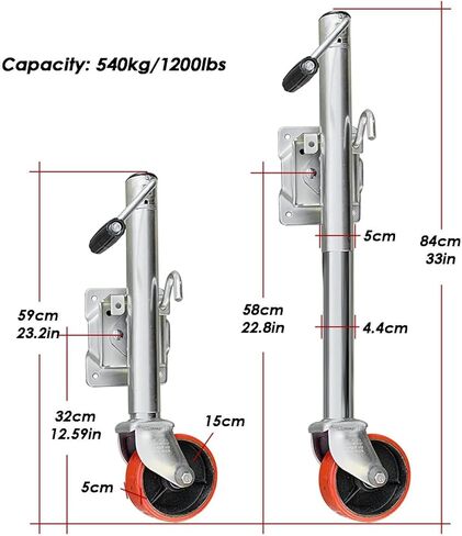 Lift Swivel Trailer Jack - Heavy Duty Marine Swivel Trailer Jack, Automatic Trailer Jockey Wheel, Swivel Trailer Jockey Wheel, 15Cm Heavy Duty Boat Jockey Whee in Saudi Arabia