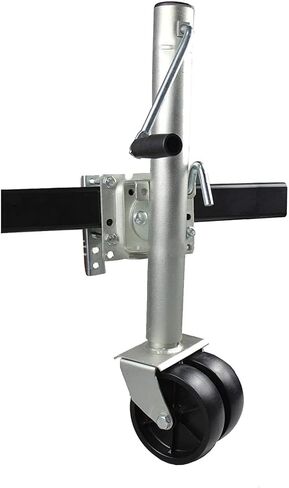 Trailer Jack - Swivel Boat Trailer Jack, Heavy-Duty Bolt-On Swivel Jack, with 6In Double Wheels, Folding Guide Wheel Bracket, 1500 Lb Capacity, 10In Lift, for in Saudi Arabia