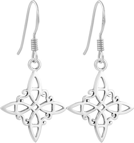 Aeravida 925 Sterling Silver Silver Minimalist Celtic Knot Cross ، أقراط Batches Knot Stud للنساء | كريستيان كروس سترلينج الفضة أقراط حديثة in Saudi Arabia