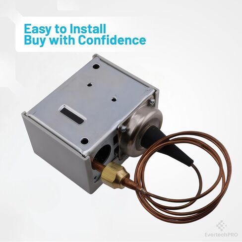 Low Pressure Control Switch 206-00232-002, Auto Reset, 36" Capillary, 12" Hg to 50 PSI, SPST-Opens Low, IP44, Compatible with Addison, Ajax, Ranco O10-1402 & More in Saudi Arabia