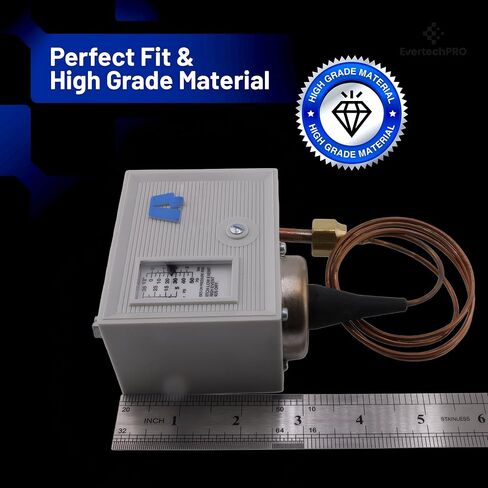 Low Pressure Control Switch 206-00232-002, Auto Reset, 36" Capillary, 12" Hg to 50 PSI, SPST-Opens Low, IP44, Compatible with Addison, Ajax, Ranco O10-1402 & More in Saudi Arabia