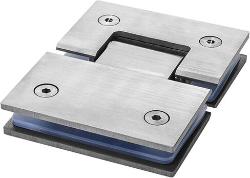 مشبك زجاجي 180 درجة 304 من الفولاذ المقاوم للصدأ مفصل دعامة شديدة التحمل قطعة واحدة (فضي مصقول) in Kuwait