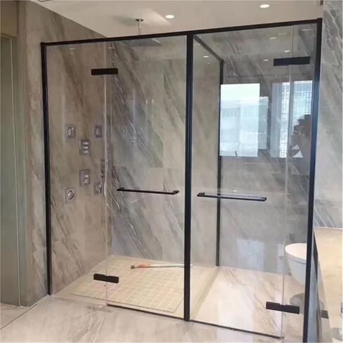 مفصل باب زجاجي طويل أسود لتزيين الأجهزة الحمام مشبك كبير قطعة واحدة in Kuwait