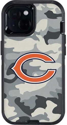 غلاف هاتف Skinit متوافق مع OtterBox Defender iPhone 13 - تصميم مموه مرخص رسميًا من NFL Chicago Bears in Saudi Arabia