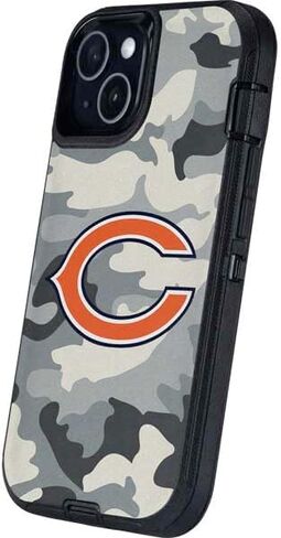 غلاف هاتف Skinit متوافق مع OtterBox Defender iPhone 13 - تصميم مموه مرخص رسميًا من NFL Chicago Bears in Saudi Arabia