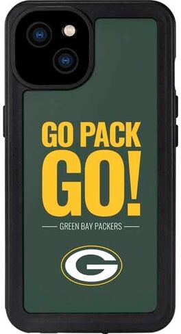 حافظة هاتف مقاومة للماء من Skinit متوافقة مع iPhone 15 Plus - تصميم شعار فريق Green Bay Packers المرخص رسميًا من NFL in Saudi Arabia