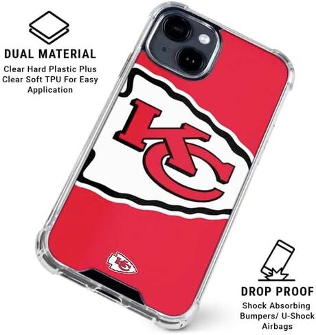 Skinit Clear Phone Case Compatible with iPhone 14 - Officially Licensed NFL Kansas City Chiefs Large Logo Design in Saudi Arabia