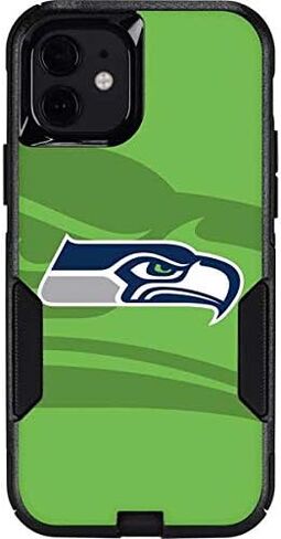 غلاف هاتف من Skinit متوافق مع حافظة OtterBox Commuter لهاتف iPhone 12 - تصميم رؤية مزدوجة مرخص رسميًا من NFL Seattle Seahawks in Saudi Arabia