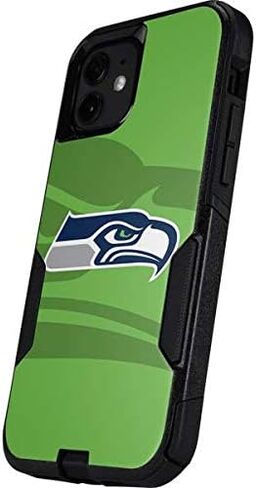 غلاف هاتف من Skinit متوافق مع حافظة OtterBox Commuter لهاتف iPhone 12 - تصميم رؤية مزدوجة مرخص رسميًا من NFL Seattle Seahawks in Saudi Arabia