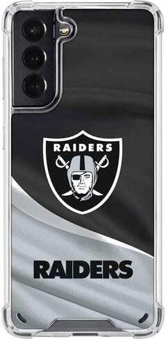حافظة هاتف Skinit الشفافة متوافقة مع هاتف Galaxy S21 5G - تصميم مرخص رسميًا من NFL Las Vegas Raiders in Saudi Arabia