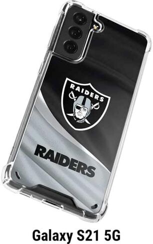 حافظة هاتف Skinit الشفافة متوافقة مع هاتف Galaxy S21 5G - تصميم مرخص رسميًا من NFL Las Vegas Raiders in Saudi Arabia
