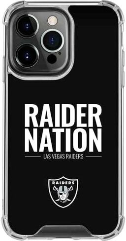 Skinit Clear Phone Case Compatible with iPhone 14 Pro - Officially Licensed NFL Las Vegas Raiders Team Motto Design in Saudi Arabia