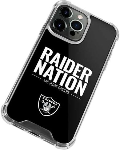 Skinit Clear Phone Case Compatible with iPhone 14 Pro - Officially Licensed NFL Las Vegas Raiders Team Motto Design in Saudi Arabia