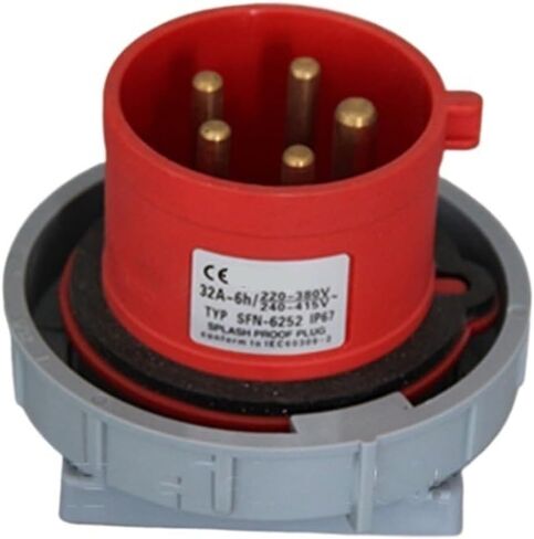 Industrial Waterproof Concealed Appliance Plug IP67/16A/5 Holes SFN-6152 in Kuwait