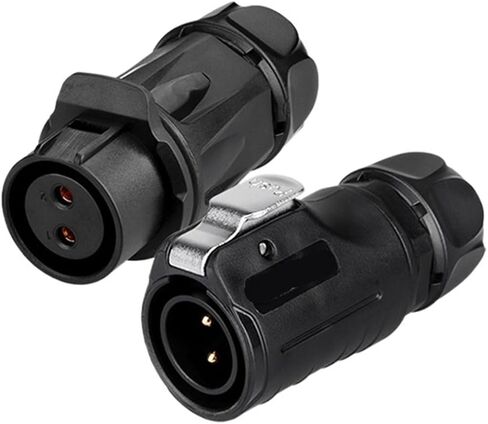 LP20 البلاستيك 2 3 4 دبوس مقاوم للماء M20 الكهربائية ذكر التوصيل أنثى المقبس سلك موصل لحام الطاقة (2pin مجموعة التوصيل 2) in Kuwait