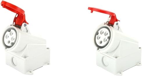 1 قطعة مقبس ومقبس بعقب ذكر وأنثى 16A 32A IP44 موصل صناعي مقاوم للماء مكشوف ومخفي أحمر (LX 215Z 5 core 16A) in Kuwait