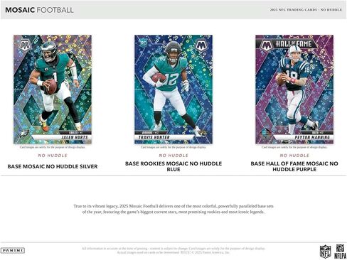 صندوق بطاقة تداول Panini Mosaic Football No Huddle لعام 2025 (توقيع واحد لكل صندوق) in Saudi Arabia