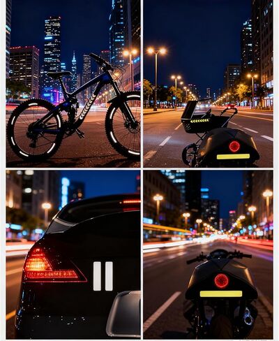مجموعتان من ملصقات الدراجة العاكسة عالية الوضوح، شريط عاكس، شارات أمان متينة مقاومة للماء للدراجات والخوذ والعتاد الخارجي (أبيض/أصفر) in Kuwait