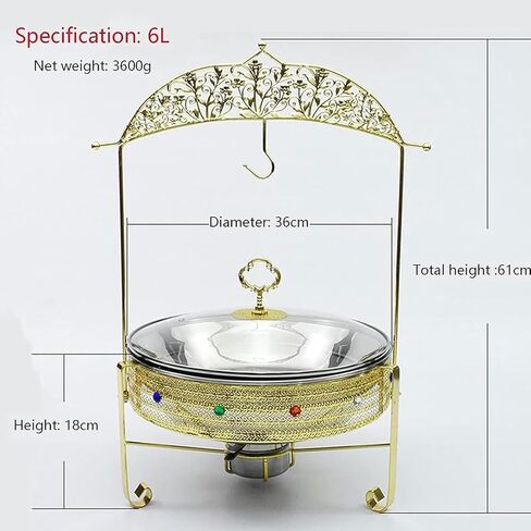 أطباق تسخين البوفيه من الفولاذ المقاوم للصدأ - خوادم وسخانات البوفيه. مجموعة بوفيه هوت بوت، وعاء بوفيه ساخن من الفولاذ المقاوم للصدأ مع غطاء زجاجي لتدفئة الطعام (ب) in Kuwait