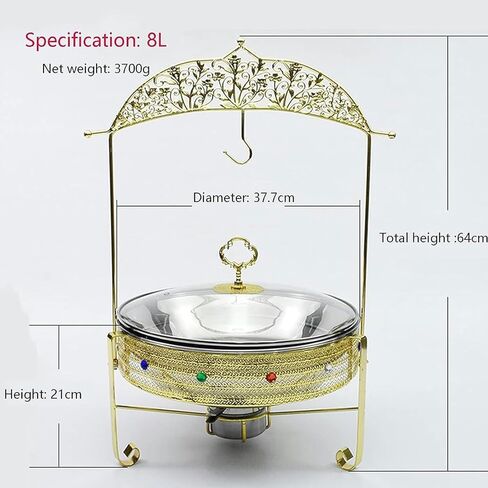 أطباق تسخين البوفيه من الفولاذ المقاوم للصدأ - خوادم وسخانات البوفيه. مجموعة بوفيه هوت بوت، وعاء ساخن من الفولاذ المقاوم للصدأ مع غطاء زجاجي لتدفئة الطعام (C) in Kuwait