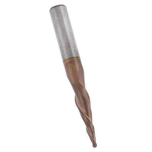 Tungsten Steel Conical Ball Head Milling Cutter R0.75x20xD6x50 Coated Spiral End Mill for Milling Slotting Grooving in Saudi Arabia