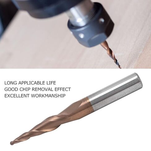 Tungsten Steel Conical Ball Head Milling Cutter R0.75x20xD6x50 Coated Spiral End Mill for Milling Slotting Grooving in Saudi Arabia