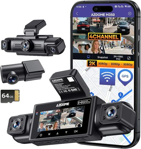 M330 Dash Cam Front: 1080P HD Wireless Dash Camera, Smart Voice Controlled Dash Cam for Cars Built in WiFi, Super Night Vision, iOS/Android Mobile App, Loop Recording, Parking Monitor, Time-Lapse in Saudi Arabia