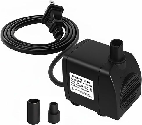مضخة غاطسة 200 جالون في الساعة (800 لتر/ساعة 15 وات) فائقة الهدوء مع حماية من الحرارة الزائدة، ارتفاع 5.2 قدم للنوافير والزراعة المائية والبرك وأحواض السمك والمزيد... in Kuwait