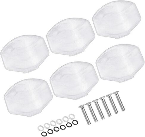 6 قطع من أوتاد ضبط الجيتار الأبيض من Walfront، رؤوس آلة بلاستيكية مع غسالات براغي، أزرار موالف بديلة لمفاتيح ضبط الجيتار الكهربائية والصوتية (6 عبوات) in Kuwait