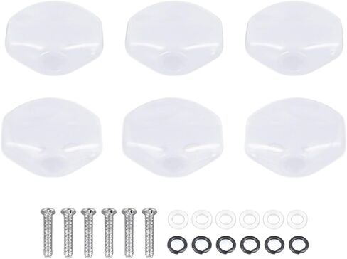 6 قطع من أوتاد ضبط الجيتار الأبيض من Walfront، رؤوس آلة بلاستيكية مع غسالات براغي، أزرار موالف بديلة لمفاتيح ضبط الجيتار الكهربائية والصوتية (6 عبوات) in Kuwait