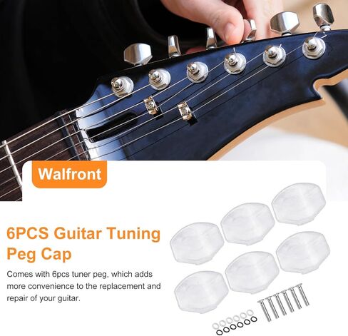 6 قطع من أوتاد ضبط الجيتار الأبيض من Walfront، رؤوس آلة بلاستيكية مع غسالات براغي، أزرار موالف بديلة لمفاتيح ضبط الجيتار الكهربائية والصوتية (6 عبوات) in Kuwait