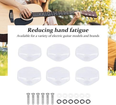 6 قطع من أوتاد ضبط الجيتار الأبيض من Walfront، رؤوس آلة بلاستيكية مع غسالات براغي، أزرار موالف بديلة لمفاتيح ضبط الجيتار الكهربائية والصوتية (6 عبوات) in Kuwait
