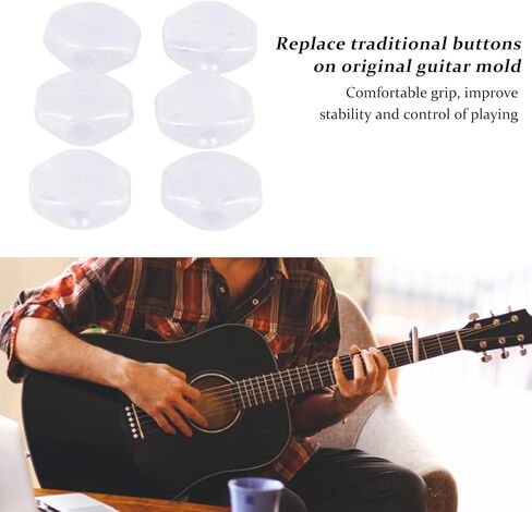 6 قطع من أوتاد ضبط الجيتار الأبيض من Walfront، رؤوس آلة بلاستيكية مع غسالات براغي، أزرار موالف بديلة لمفاتيح ضبط الجيتار الكهربائية والصوتية (6 عبوات) in Kuwait