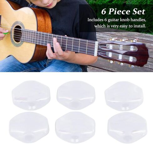 6 قطع من أوتاد ضبط الجيتار الأبيض من Walfront، رؤوس آلة بلاستيكية مع غسالات براغي، أزرار موالف بديلة لمفاتيح ضبط الجيتار الكهربائية والصوتية (6 عبوات) in Kuwait