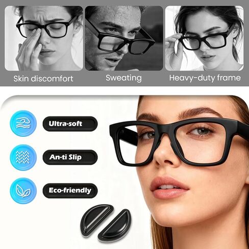 12 Pairs Nose Pad Compatible with Ray-Ban-Meta-Wayfarer-Eyeglass, Soft Silicone Hollowed, Anti Slip Replacement Nose Pads in Saudi Arabia