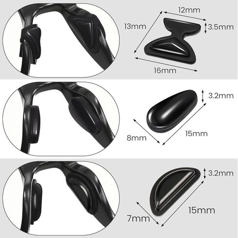 12 Pairs Nose Pad Compatible with Ray-Ban-Meta-Wayfarer-Eyeglass, Soft Silicone Hollowed, Anti Slip Replacement Nose Pads in Saudi Arabia