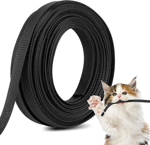 300 Feet 1/4, 1/2, 3/8 Inches Braided Wire Loom PET Cable Loom Expandable Braided Sleeving Wire Sleeve for TV, Computer, Home Theater, Black in Saudi Arabia