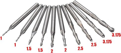 Generic 3.175 Mm Shank Wooden Knife CNC Milling Cutter 2-edge End Milling Cutter Carbide Ball End Milling Cutter CNC Engraving Milling Cutter in Saudi Arabia