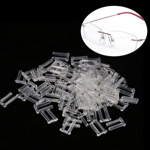 Pongnas 100pcs Rimless Frame Sleeves, Clear Plastic Compression Sleeves/Plugs for Rimless Glasses Fixing Tools(pack of 100) (1.4 * 0.8 * 7.0mm) in Saudi Arabia