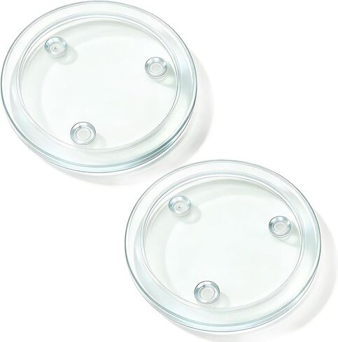 Clear Glass Candle Holder，4" Glass Coaster Holder ，Small Round Candle Plate for Pillar Candle（2 Pack） in Kuwait