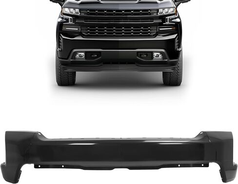Kuafu Pront Pumper Pace Bar متوافق مع 2019-2022 Chevy Silverado 1500 غلاف المصد الأمامي مع ثقوب مستشعر مساعدة Park Park Preship for GM1002874 ، 84588809 الصلب كروم 3pcs in Saudi Arabia